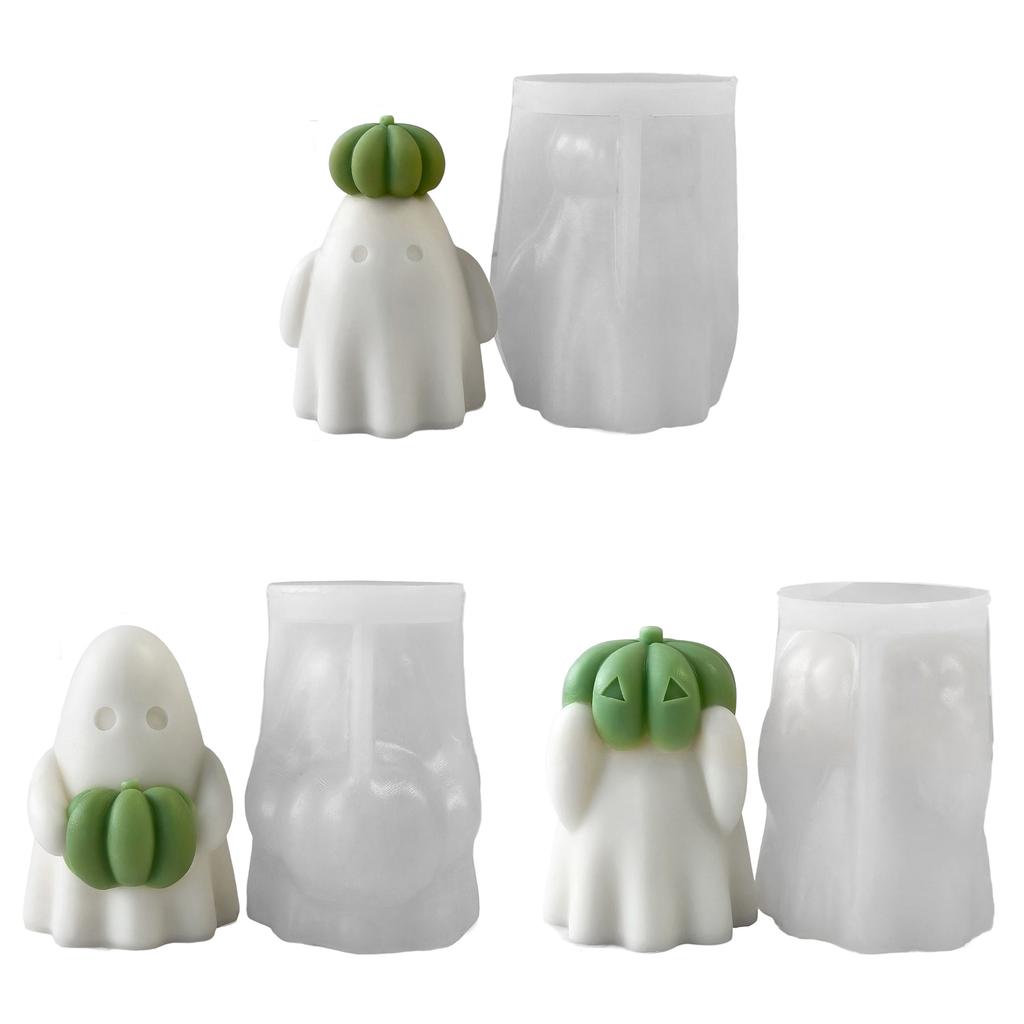 Ghostly Pumpkin Silicone Candle Mold For Making Candle Soap Chocolate Halloween Home Decoration Epoxy Resin Project