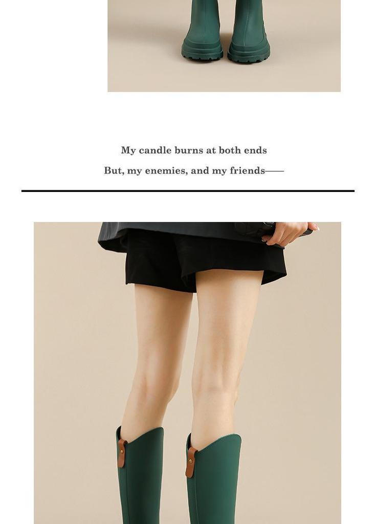 Women's Fashionable Waterproof High-Top Rain Boots: Non-Slip, Plush, Warm, Versatile Outdoor Work Shoes (Korean Style)