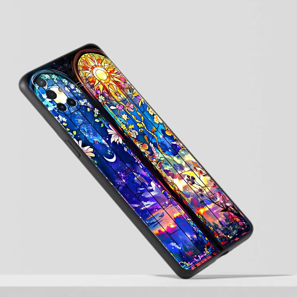 Phone Case For Oneplus 13R 13 12 10T 11 R10 Nord N100 N200 N10 9 9R CE 2 3 Z Pro Lite 5G Soft TPU Cover Beautiful Sun Moon Glass