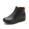 Mom Shoes Elderly Cotton Shoes Soft Soled Short Boots Women Keep Warm Plush Flat Bottomed Low Heeled Round Toe Snow Boots
