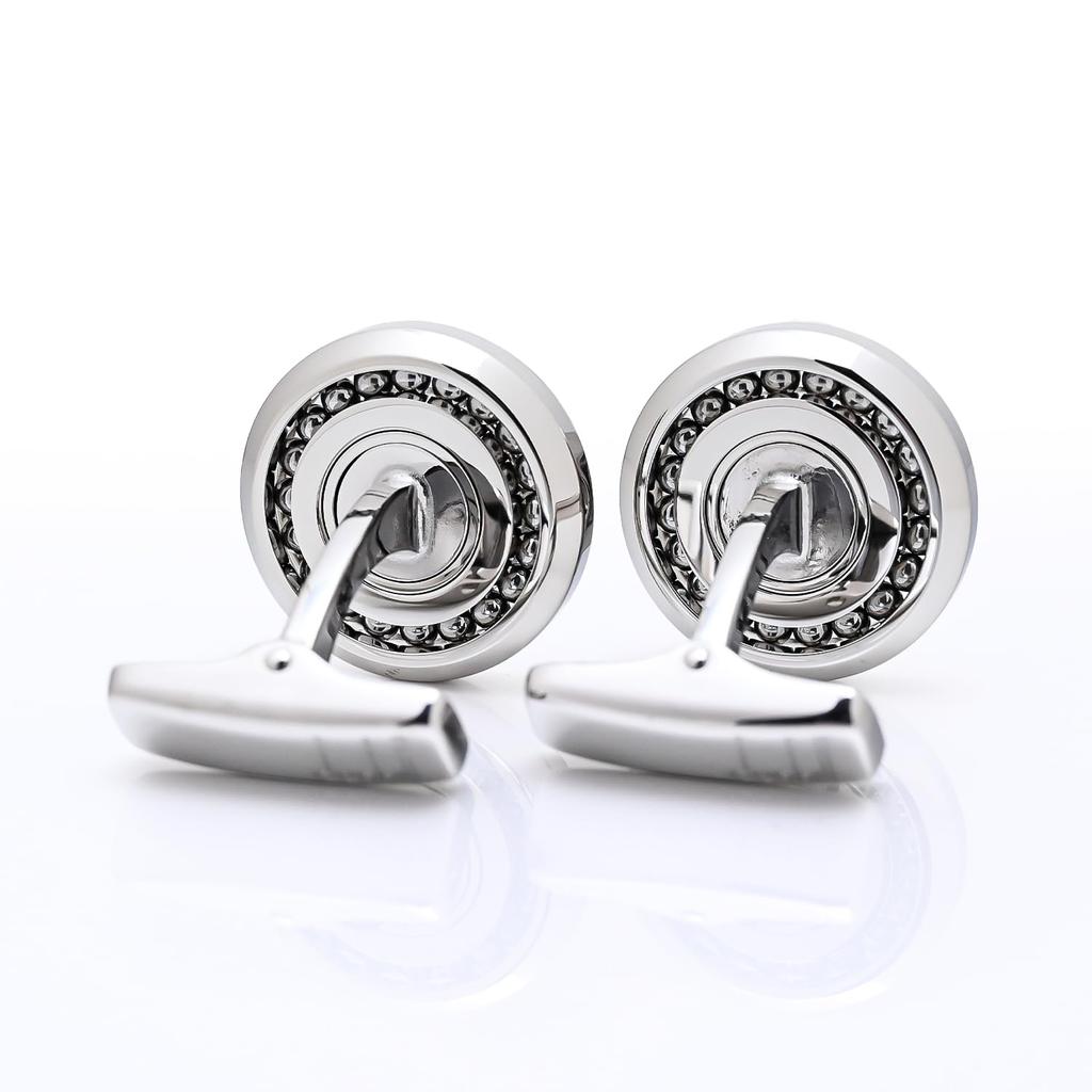 Dunhill Cufflinks with Ball Bearings and Logo 24RUS8202040 Men's Plate, Silver, [Used]