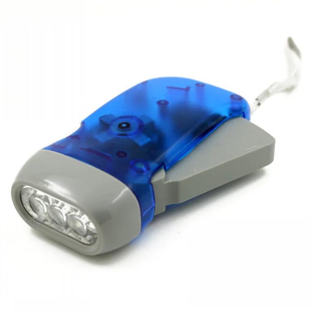 3 Colors Hand Pressing Dynamo Crank Power Wind Up Flashlight Mini Self Generating Torch LED Camping Lamp Light for Outdoor Home