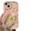 Pink Tulip for IPhone 17 Mobile Phone Case 16 Promax Female for IPhone 14 Plus Cartoon 13 Cream Pattern 15