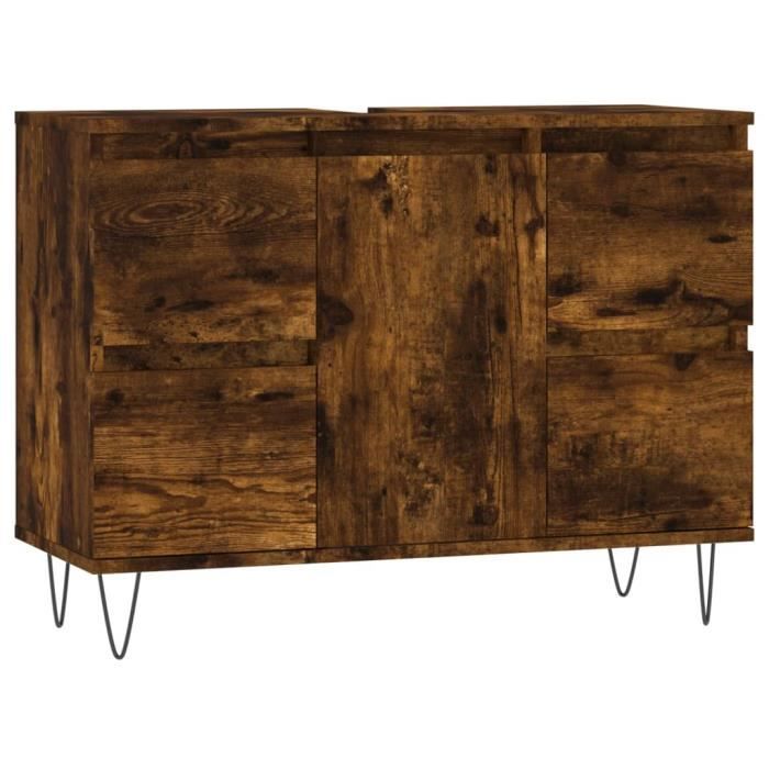 VidaXL Armoire salle de bain chêne fumé 80x33x60cm bois d'ingénierie 831657