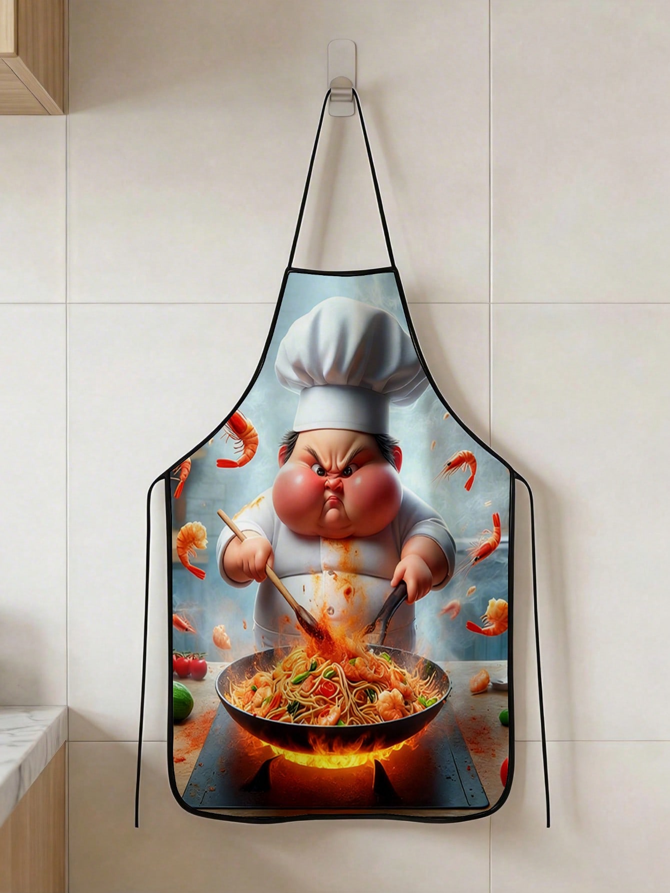 Funny Apron, Grumpy Grandma Print Kitchen Bib, Novelty Cooking Gift for Men, Unique Chef Apron 38x47cm