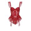Flounce Lace Lingerie Women Bowknot See Through Night Dress Sweet Lace Sling Nightdress  Sleep