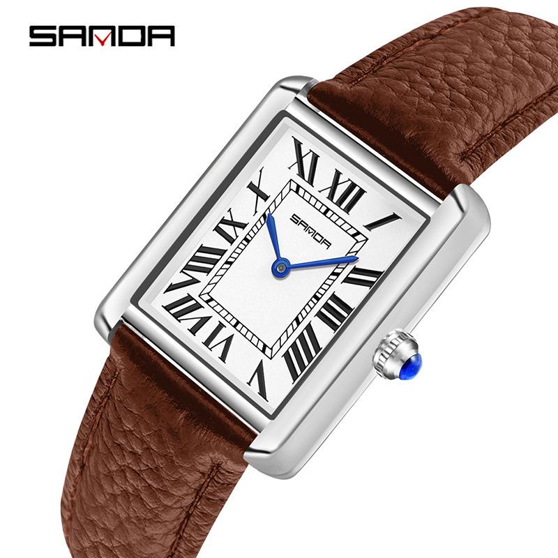 Couple Watch Fashion Square Roman Scale Men'S And Women'S Quartz Watch Waterproof Watch