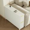 Slim Side Storage Cabinet Simple Luxury Bedside Table Easy-Move Small Corner Table for Bedroom And Living Room