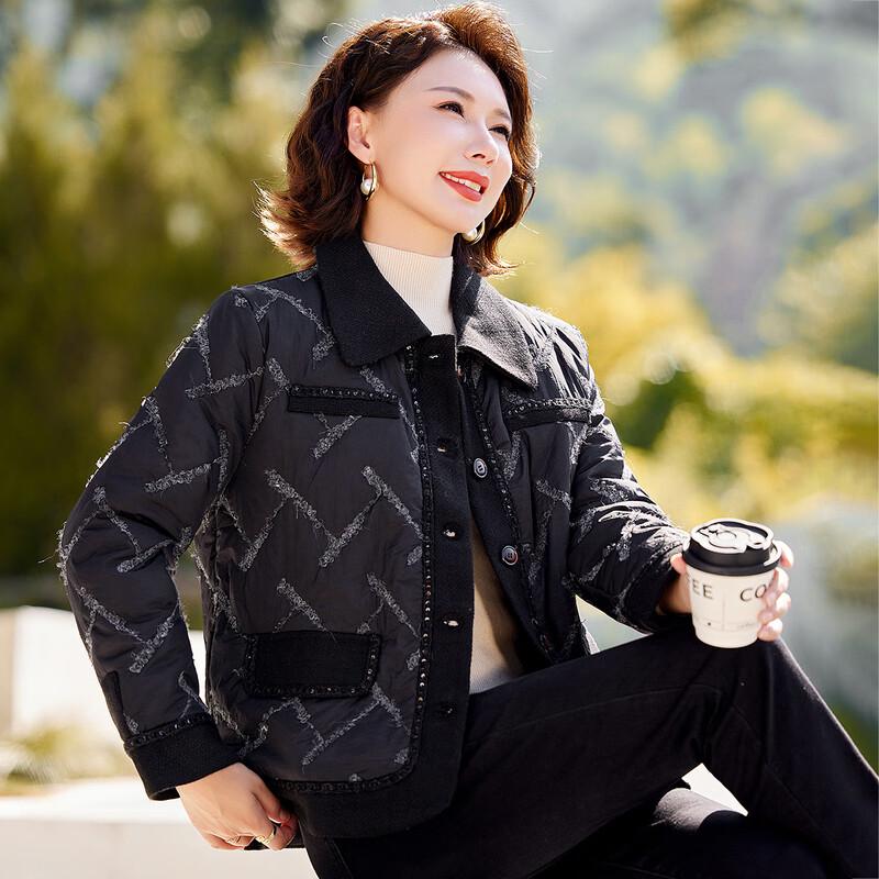 Pastel Women's Elegant Lapel Quilted Jacket