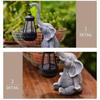 Crafts Solar Elephant Figurine Animal Ornaments Solar Powered Lantern  for Outdoor Landscape
