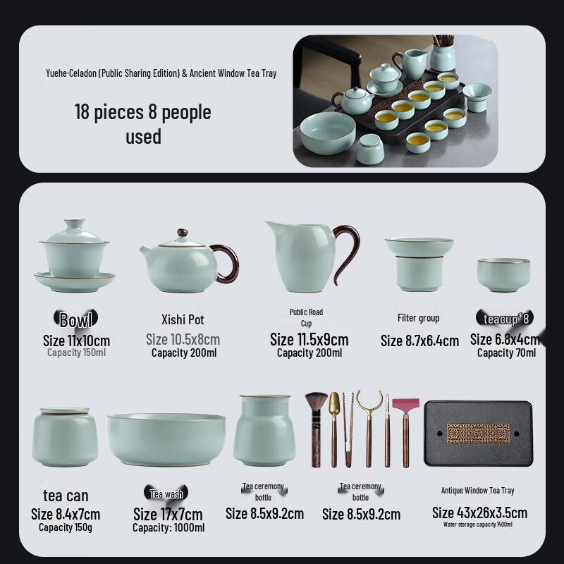 Buzhuo Ru Kiln Kung Fu Tea Set