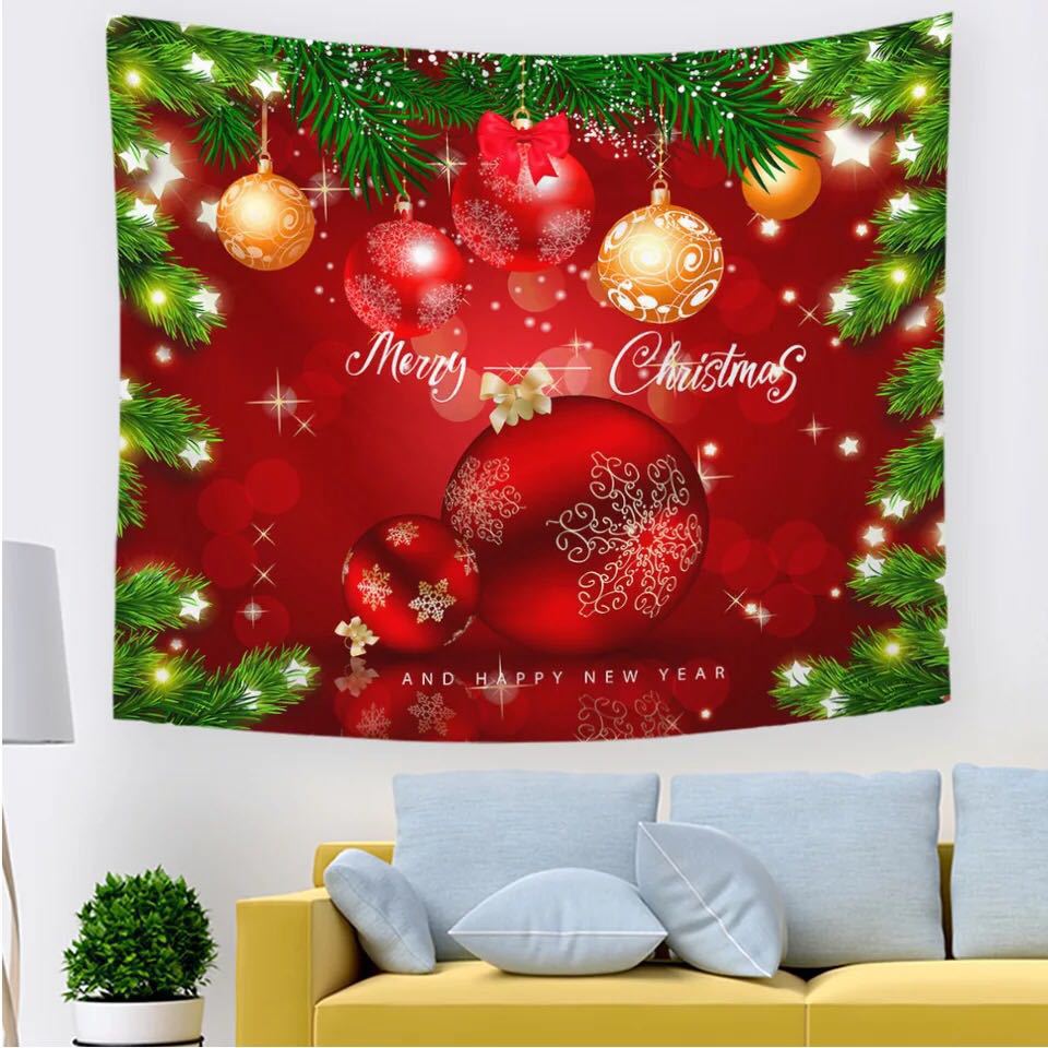Cross-border Manufacturer Bedroom Home Fireplace Background Cloth Nordic Christmas Santa Tapestry
