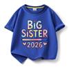 Neues Modell Kinder Baumwolle Kurzarm T-Shirt Großschwester Muster Mädchen T-Shirts Mädchen Oberteile Kurzarm