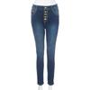 Plus Size High Waist Stretch Skinny Jeans for Women Button Fly Slim Fit Denim Pants with Pockets