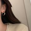 Minimalist Geometric Drop Earrings for Women Vintage Wave C-Shaped Stud Earrings Trendy Casual Versatile Jewelry Gift Wholesale