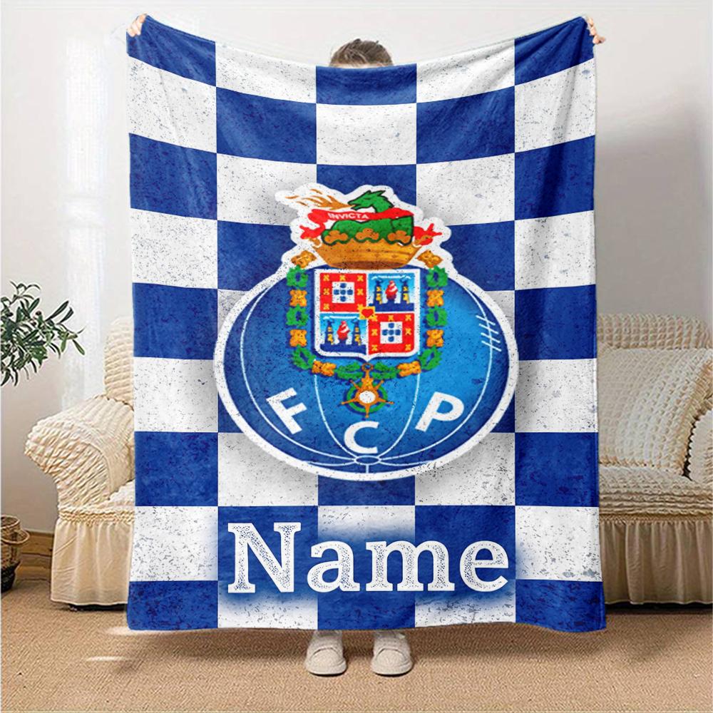 Custom Name Fc Porto Theme Printed Blanket Perfect For Couch Bed Travel Outdoor Use Machine Washable Cozy Durable