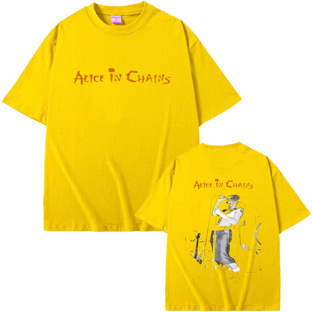 Classic Rock Band Alice In Chains Graphic Tshirts Men Women Retro Gothic Punk Streetwear Unisex Oversized Short Sleeve T Shirts