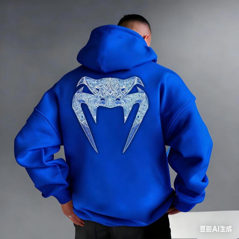 Men Hoodie Fitness Training Sweatshirt Loose Fit Comfortable Sportswear for Daily Boxing Fighting Gym