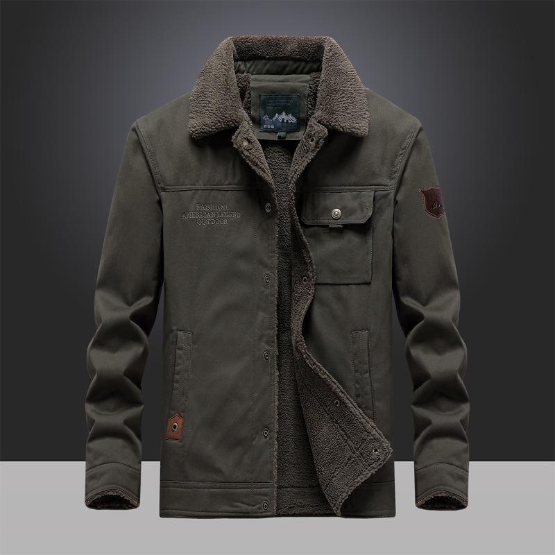 

Куртка мужская зимняя, средне-зеленая, плюс бархат, повседневная, тонкая, однотонная, свободная, мужская куртка 5XL