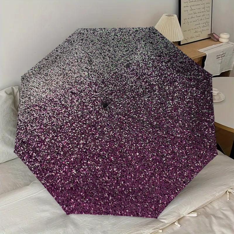 1pc Glitter Circle Pattern Umbrella Design Automatic Opening and Closing Umbrella, High-quality Travel Umbrella, Lightweight and Portable, -24