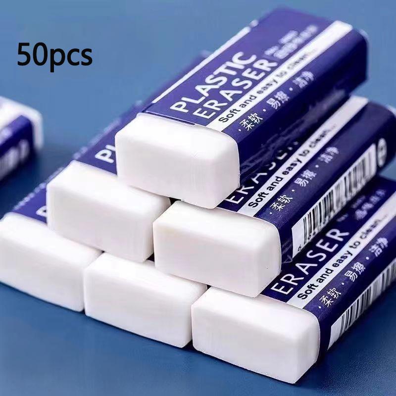 White PVC Erasers 10pcs, student drawing tools for school sketching, painting, art, home and office use