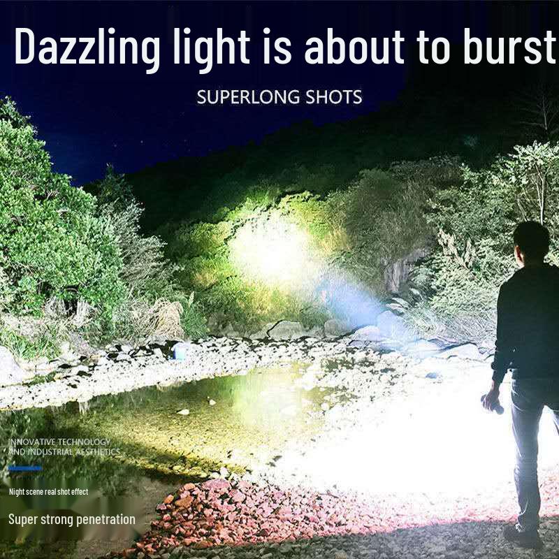 Rechargeable High-Power Handheld Spotlight - Super Bright, Long-Range, Extended Battery Life, Ideal for Outdoor, Special Forces, and Household Use