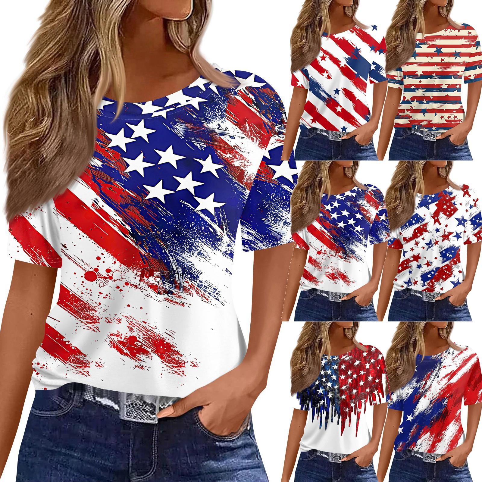 

Модний жіночий повсякденний пуловер з принтом і круглим вирізом з короткими рукавами S Кіновар