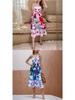 Frühling 2026 Europäisches & Amerikanisches Damenkleid mit Graffiti-Print - Sexy Spaghettiträger, Ärmellos, Großes Saumdesign