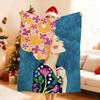 Abstract Flowers Girl Hair Blanket For Soft Throw Blanket for Picnic Bed Sofa Home Bedroom Cozy Warm Comfortable
