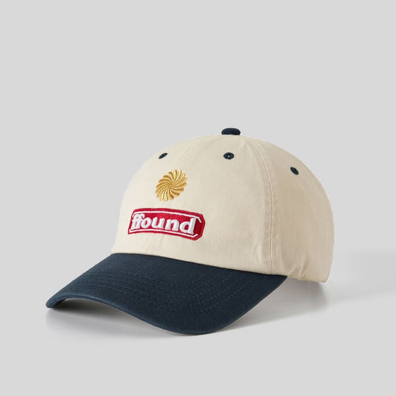 

human & cat FFOUND3 PEACH WASHED BALL CAP_NAVY/IVORY NAVY