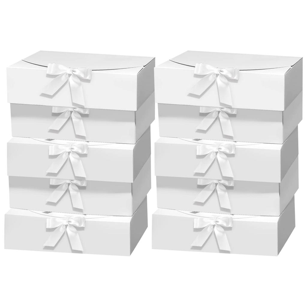 Gift Boxes With Lids, 6.5''x6.5''x2'' Black Gift Boxes For Presents, Paper Boxes Gift Boxes With Ribbon For Birthday Wedding Party Chocolate Candy