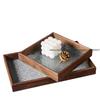 Vintage Haitang Flower Glass Tray Decoration Light Luxury Creative Home Living Room Tea Table Storage Tea Cup Fruit Plate