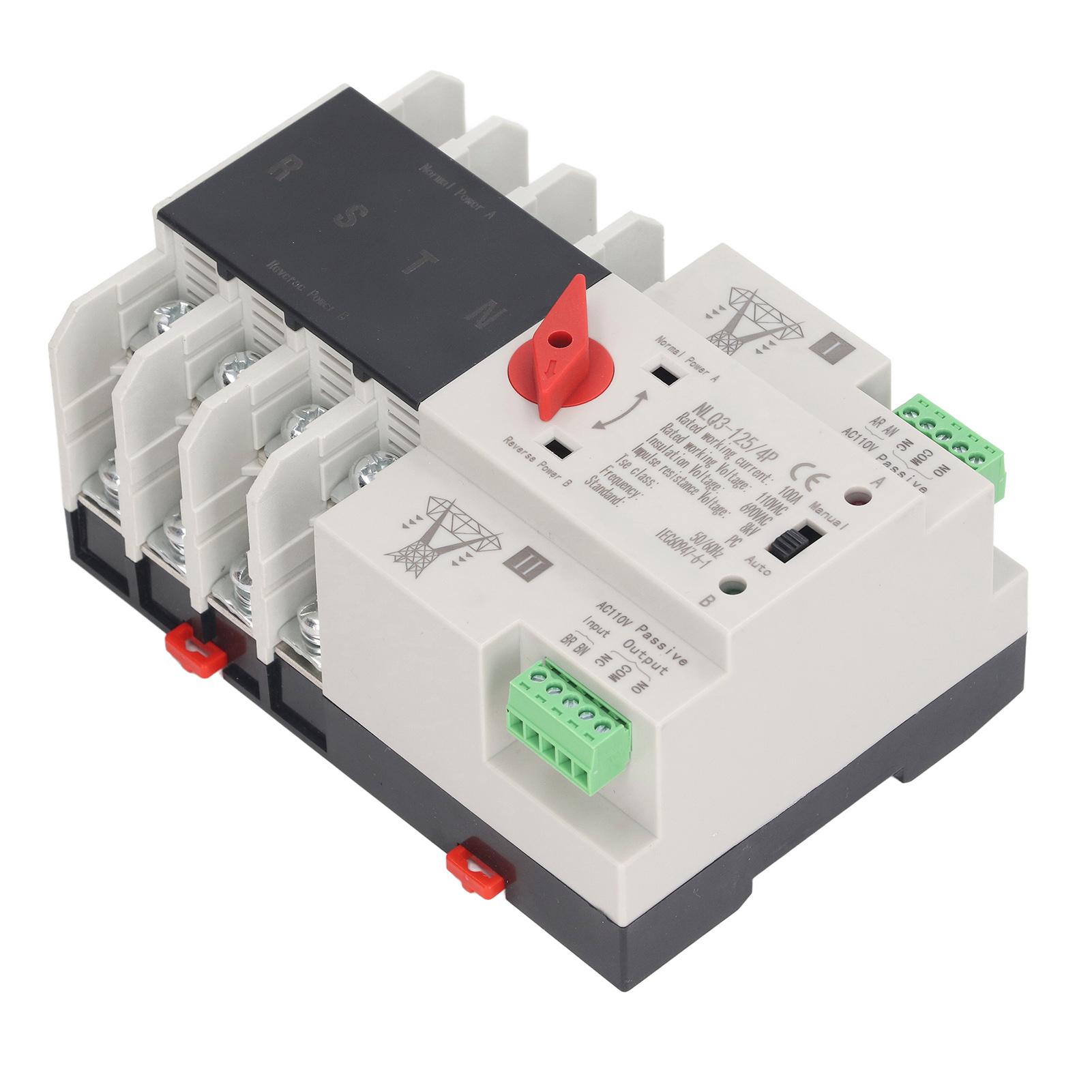 

Автоматичний перемикач живлення 4P Мілісекундний контролер швидкого перемикання AC110V 100A Мережа