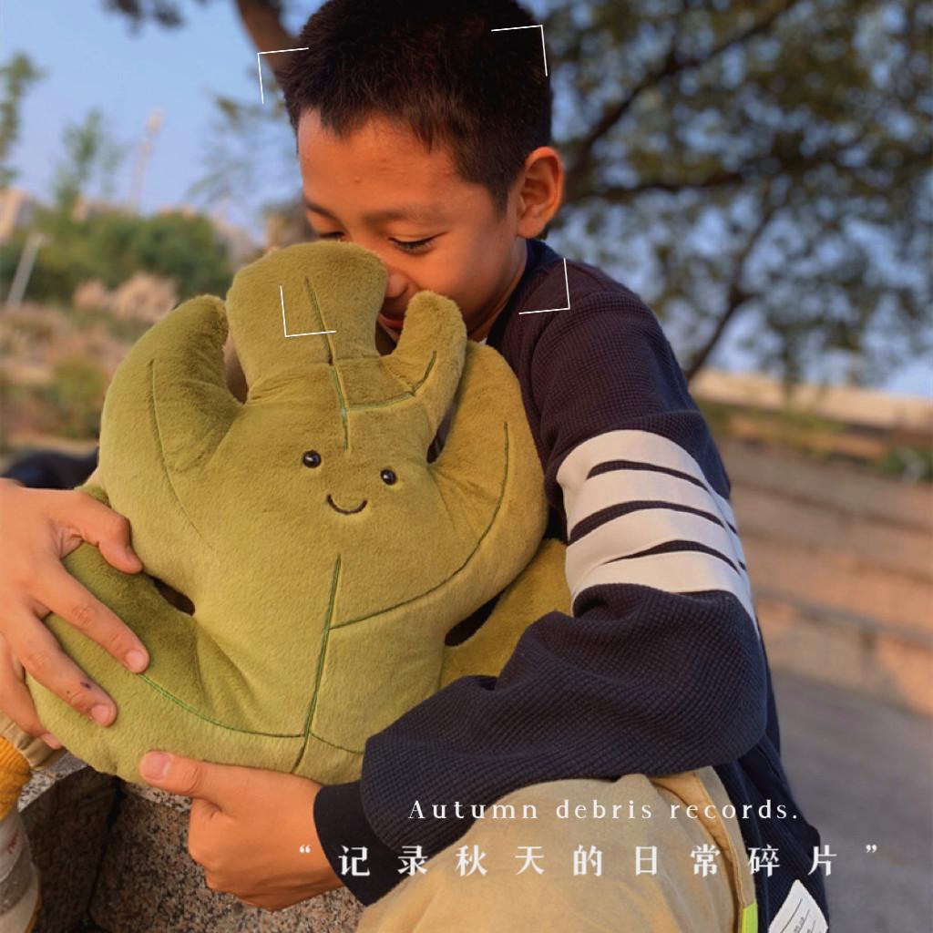 Cuscino Peluche Foglia di Ginkgo Cuscino Realistico Foglia d'Acero Foglia Verde Decorazione Divano Cuscino Imbottito per Auto per Casa Giocattolo per Dormire per Bambine