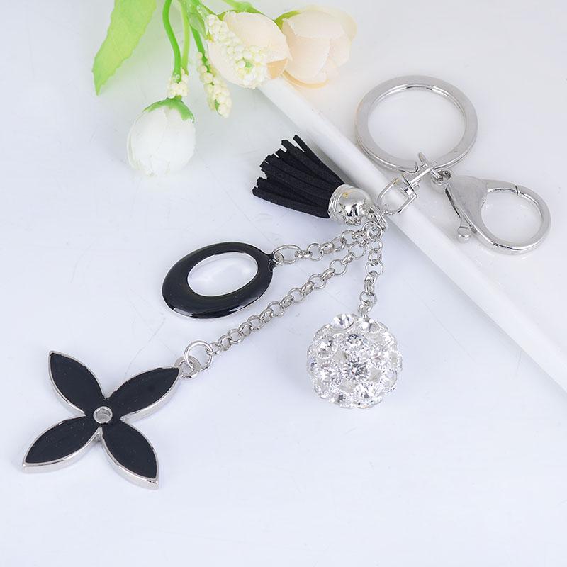 EASYA Love Clover Creative Gift Key Chain Alloy Rhinestone Key Chain Bag Pendant Women Handbag Charm Car Accessories Small Gift