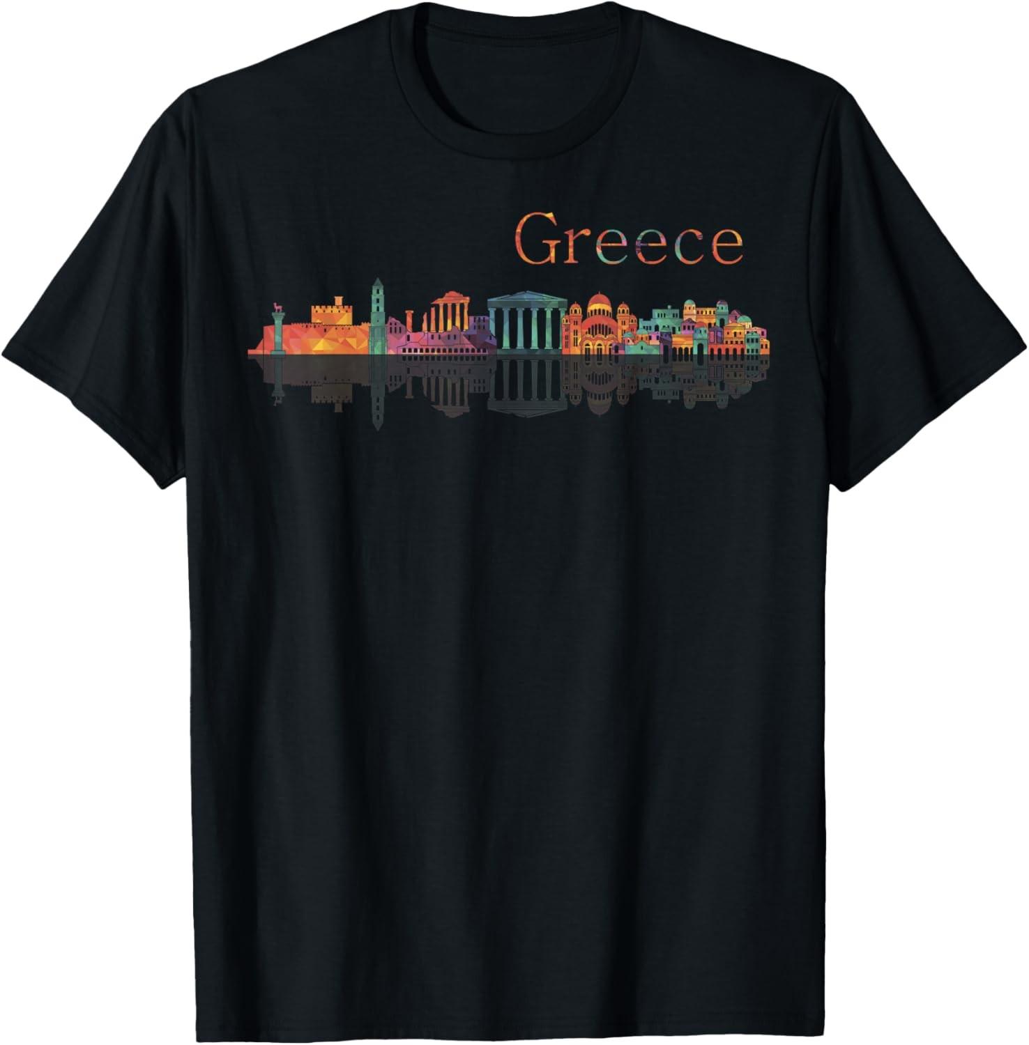 Travel Europe Greece Athens Santorini Crete Greek Vacation T-Shirt XL