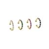 Promotion Small Girl Women Stud Earring Three Stone Colorful Cz bar Stud Simple Minimal Multi Piercing Ear Bone Earrings