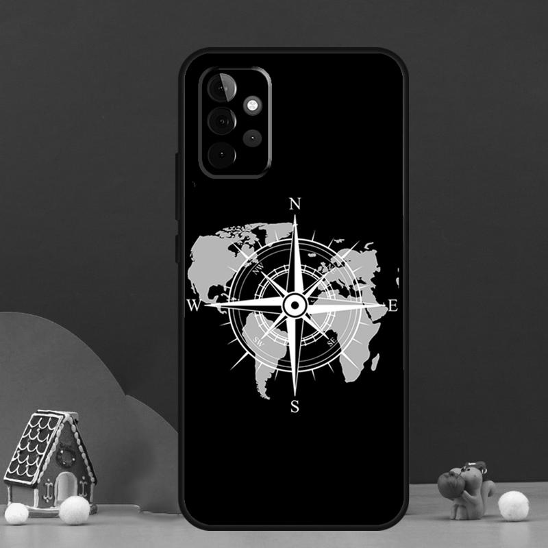 World Map Compass Nautical Case For Samsung Galaxy A17 A06 A16 A56 A36 A54 A34 A14 A52 A32 A13 A23 A33 A53 A15 A35 A55