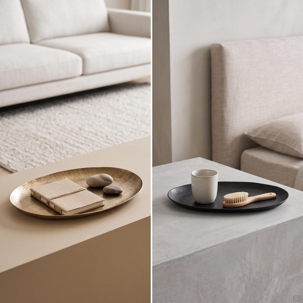 Decorative Aluminum Tray | Smooth Electroplated Finish, contemporary minimalist Style, Metal