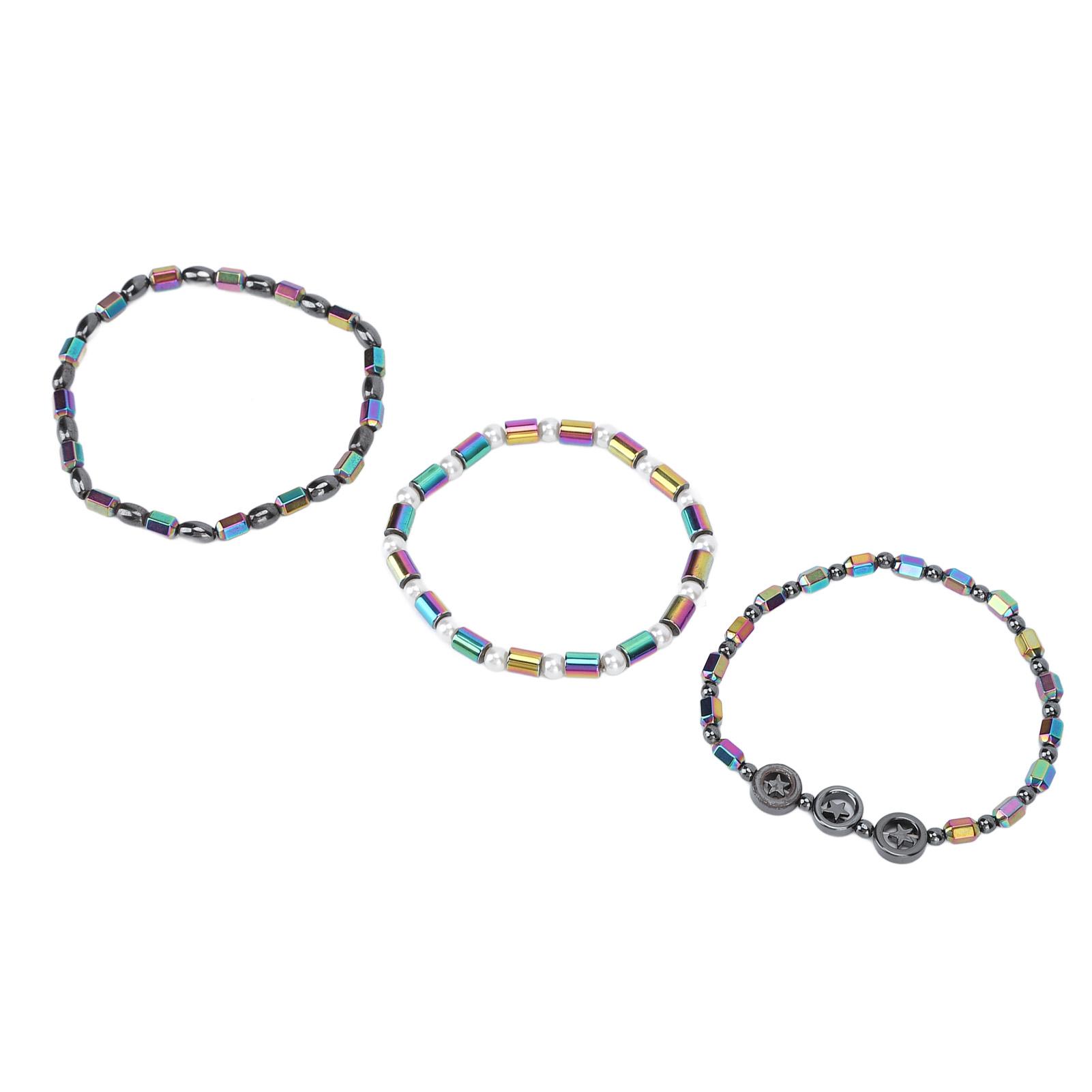 

3 шт гематитовый магнитный браслет на лодыжку набор облегчение боли против отеков баланс тревожность для мужчин и женщин