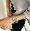 Korean Style Futuristic Silver Circle Magnetic Spliced Bracelet