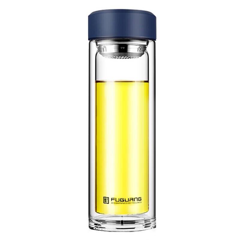 Fuguang Portable Double-Layer Glass Tea Bottle