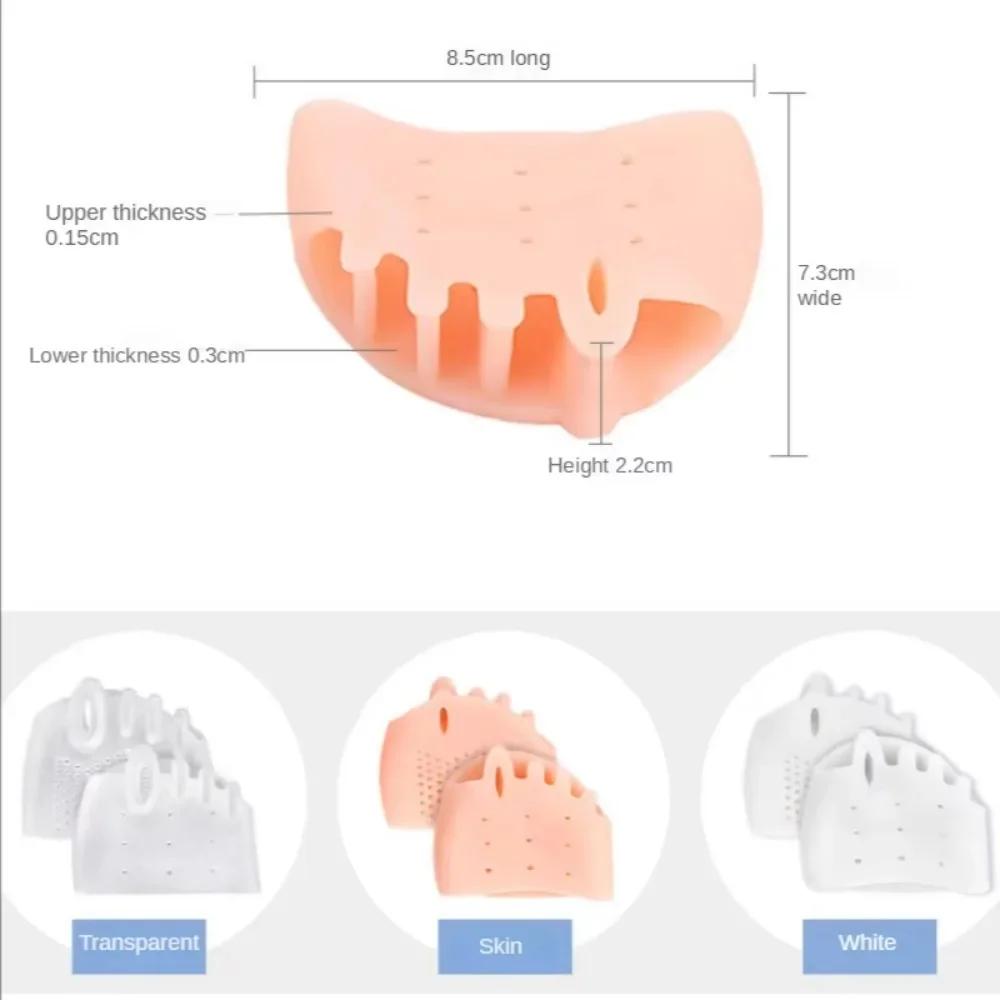 Silicone Toe Separator Pain Relief Forefoot Socks Hallux Valgus Bunion Corrector Orthotics Protector Pedicure Foot Care Tools