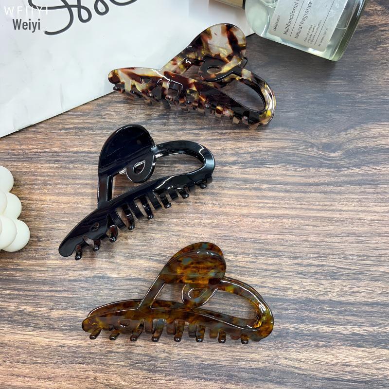 2026 Retro Tortoiseshell Heart Acetate Claw Clip Hair Accessory for Women's Updo