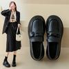 2025 Spring and Autumn New Women's Leather Shoes British Style Black Casual Leather Shoes Fashion Soft soled Single Shoes