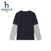 HAZZYS Boys' 2026 Fall Faux Two-Piece Long Sleeve T-Shirt