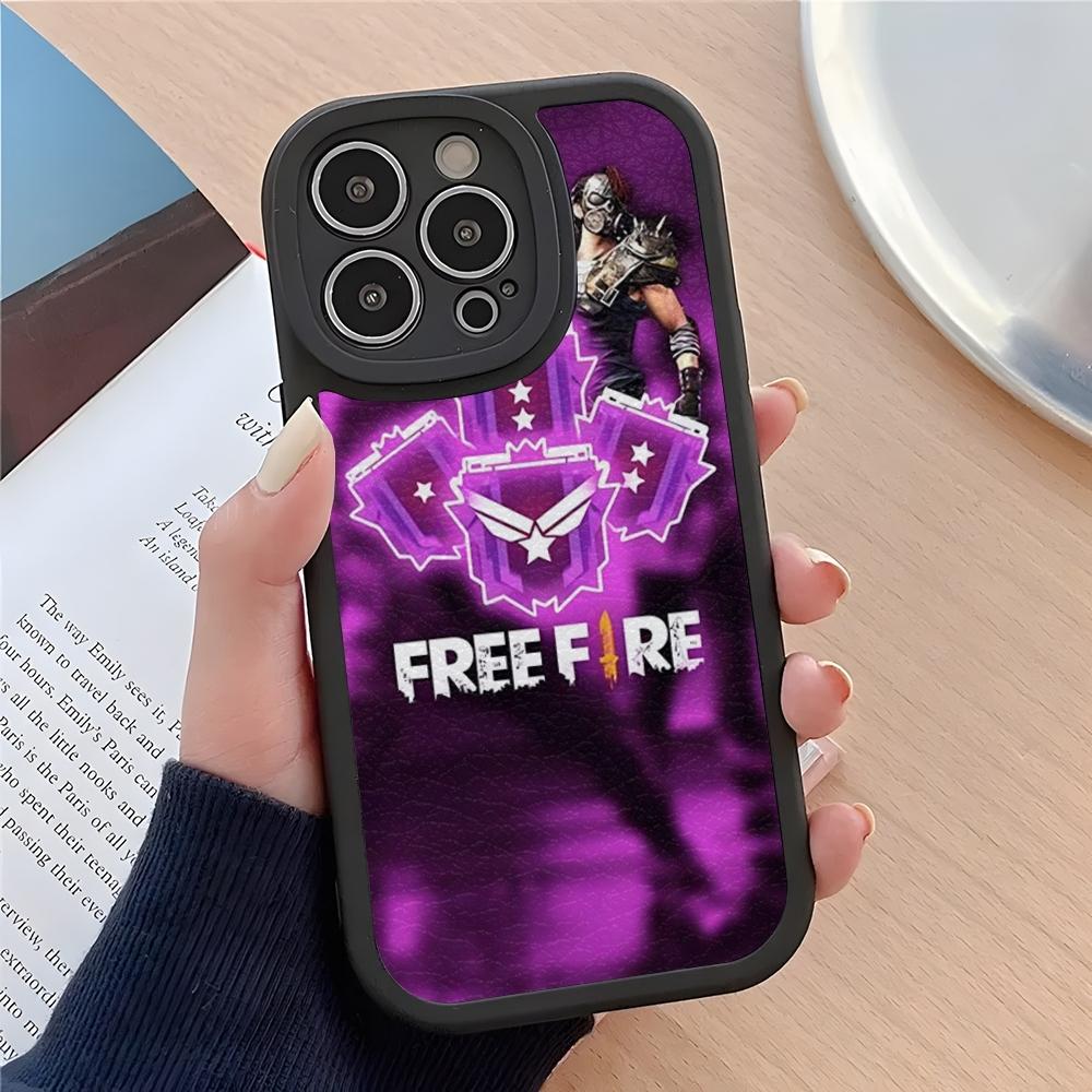 Free Fire Game Phone Case For IPhone 16 14 13 11 12 Pro Max Mini X XR XS Taiping 8 Plus Mini Lambskin Silicone Shell Cover