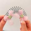 Cute Flower Hair Clip For Girls Pink Flower Bow Fringe Hair Comb Exquisite Children's Hair Fixed Hair Clip Hair Accessories