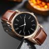 Men's Analog Quartz Watches Minimalist Three-Hand Watch Classic Adjustable Leather Strap Watch for Fathers Husbands Gifts for Office Party Dating