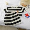 2023 Summer Striped Short Sleeve Set for Kids - Korean Style T-shirts for Boys and Girls